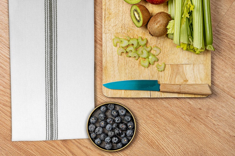 Cotton Craft - Scandia Stripe 12 Pack - Pure Cotton - Professional Commercial Restaurant Grade Kitchen Dish Tea Towel Cloth Napkins - Low Lint Sturdy Weave - Reusable - 16x28-30 Ounces - Charcoal - Image 4